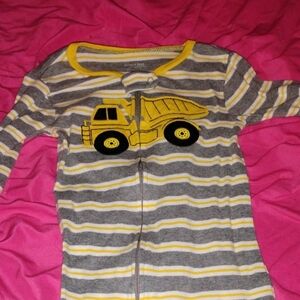 Simple Gray and Yellow Striped Baby Onesie